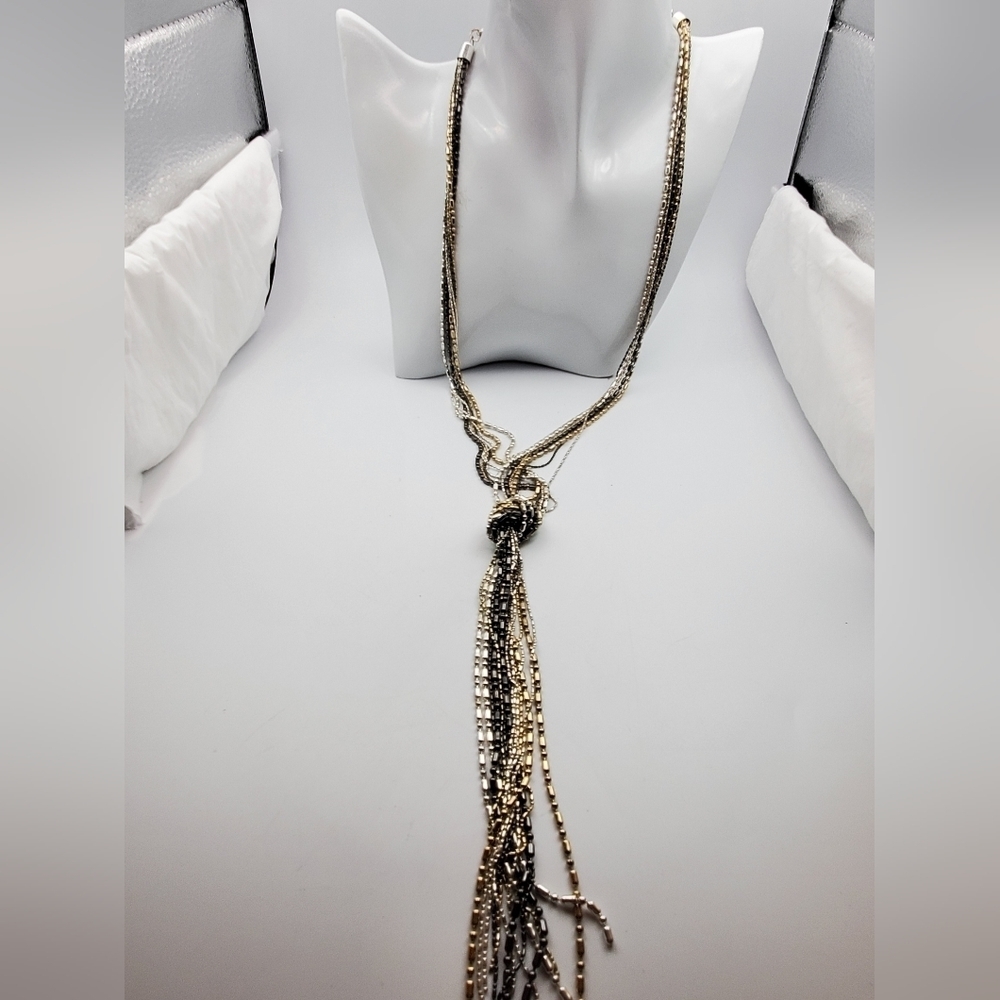 Alfani deisgner‎ multi tone tassel necklace N2408